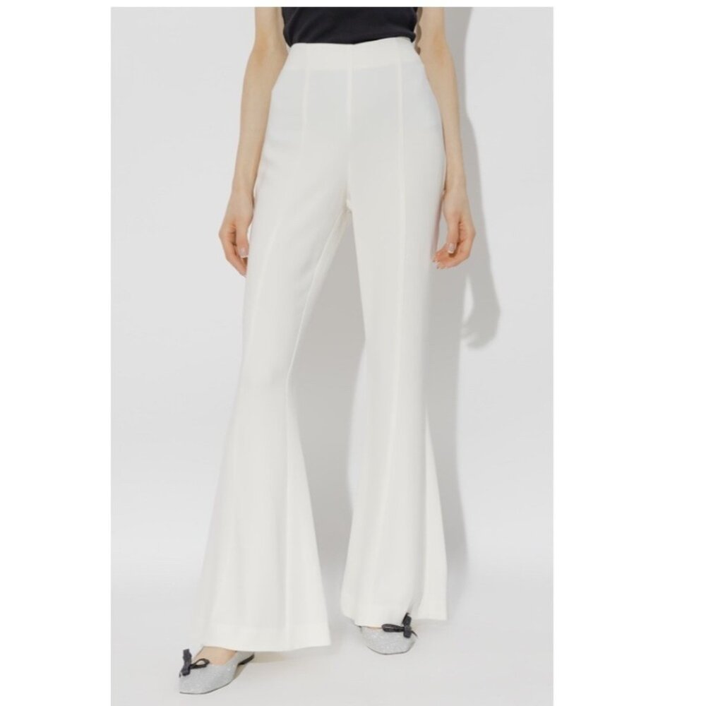 Diane Von Furstenberg Barcelona Ivory High Waisted Dress Pants Flare Size 4